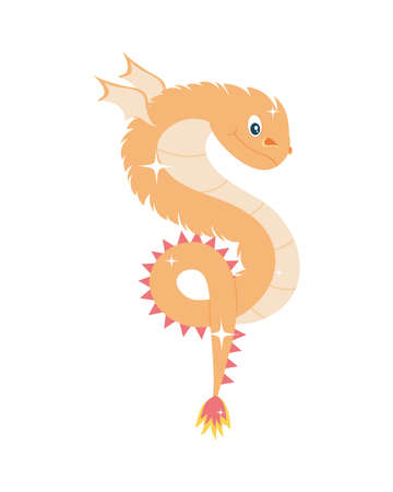 orange flying dragonのイラスト素材