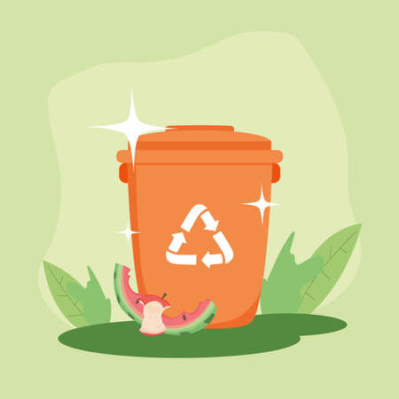 trash and fruitsのイラスト素材