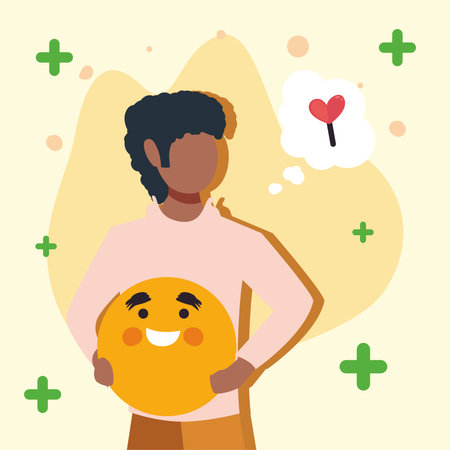 man with emojiのイラスト素材