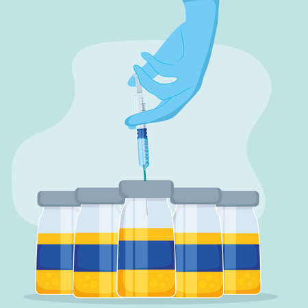 covid jars injectionのイラスト素材