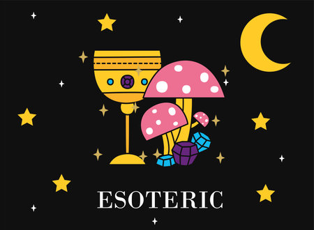 mushrooms and cupのイラスト素材