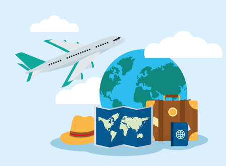 world with icon collectionのイラスト素材