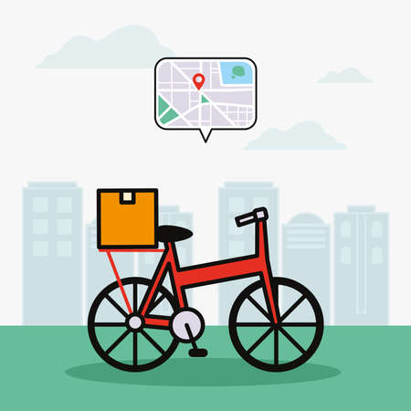 box and bikeのイラスト素材