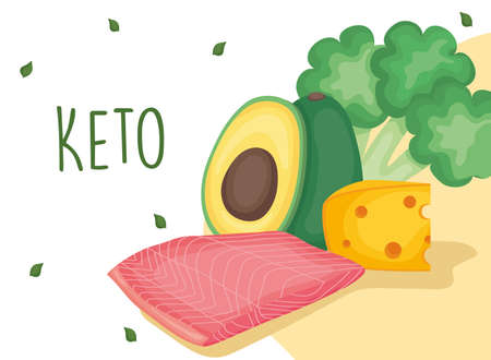 Keto food symbolsのイラスト素材