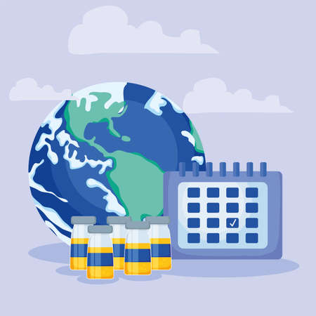 jars calendar worldのイラスト素材