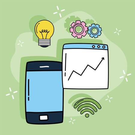 smartphone icon setのイラスト素材