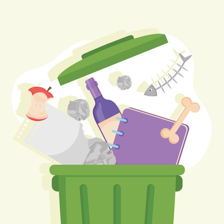 trash with wasteのイラスト素材