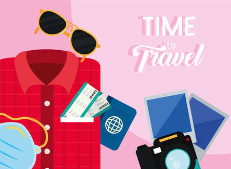 Time to travel iconsのイラスト素材