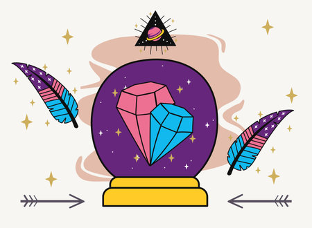 diamonds in sphereのイラスト素材