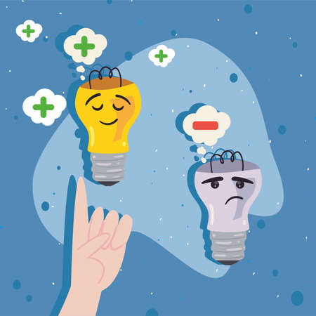 happy, sad ideasのイラスト素材