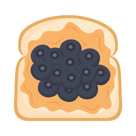 toast with blueberriesのイラスト素材