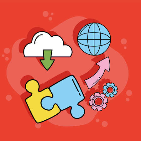 Social media puzzlesのイラスト素材