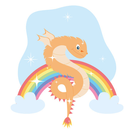 flying dragon illustrationのイラスト素材