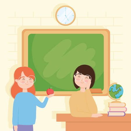 teachers at schoolのイラスト素材