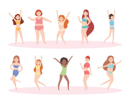 happy women collectionのイラスト素材