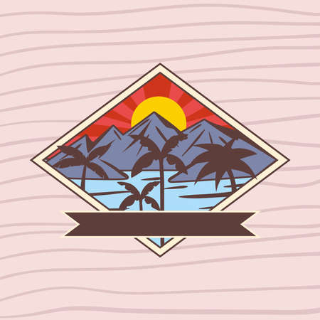 summer beach frameのイラスト素材