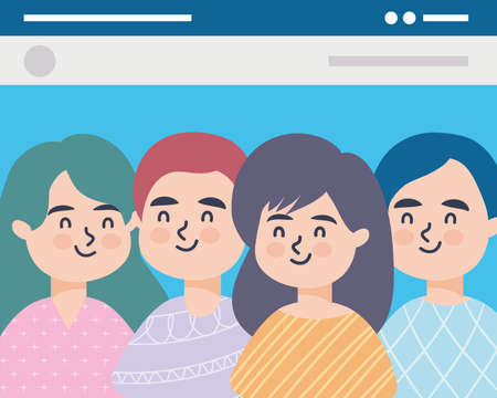 social profile illustrationのイラスト素材