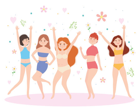 women bodies illustrationのイラスト素材