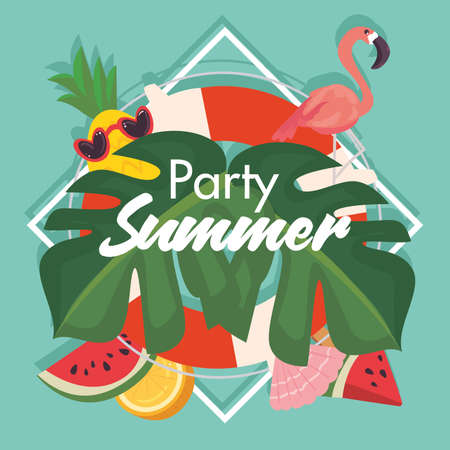 Party summer symbolsのイラスト素材