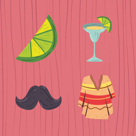 mexican symbol setのイラスト素材