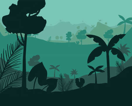 green tropical forestのイラスト素材