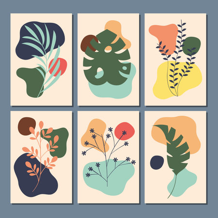 abstract botanical designsのイラスト素材