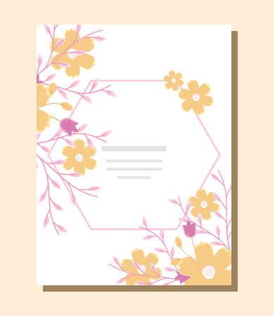 floral invitation illustrationのイラスト素材