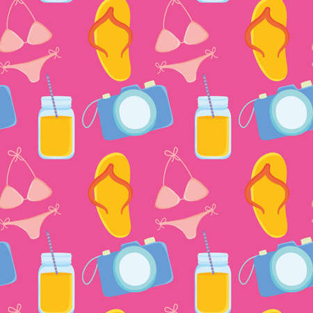 bikini and cameraのイラスト素材