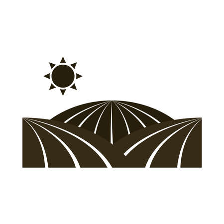 farm fields and sunのイラスト素材