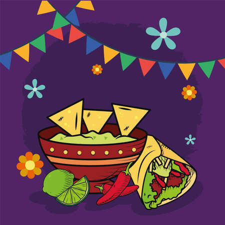 nachos and burritoのイラスト素材