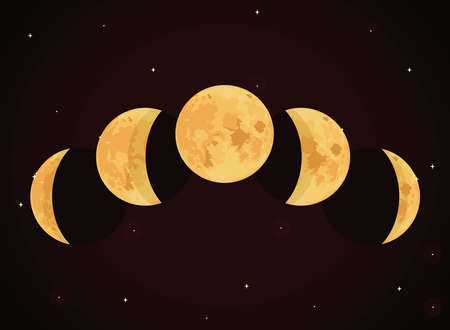 moon phases designのイラスト素材