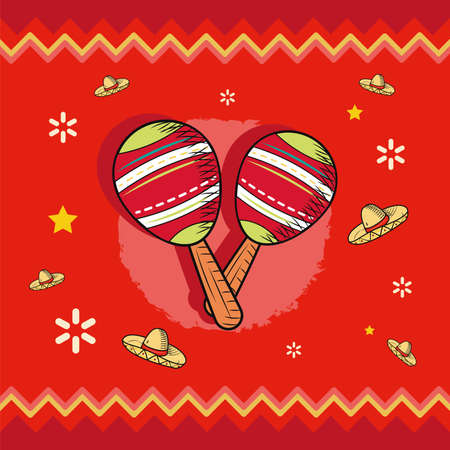 mexican maracas designのイラスト素材
