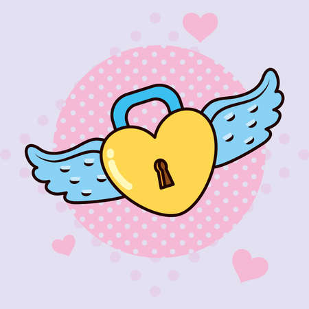heart padlock illustrationのイラスト素材