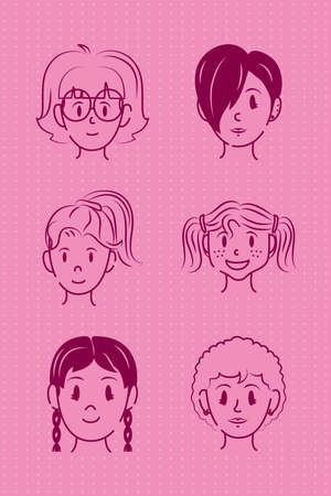 women and girlsのイラスト素材