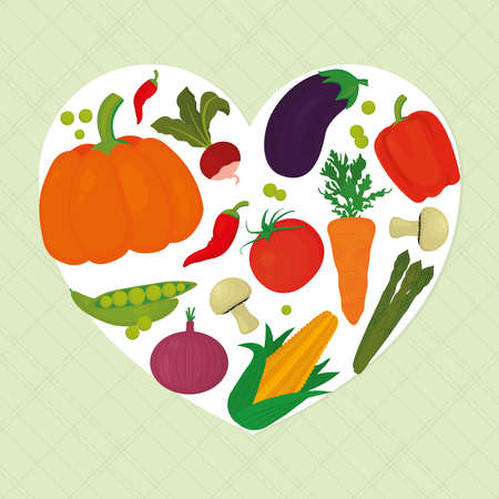 heart and vegetablesのイラスト素材