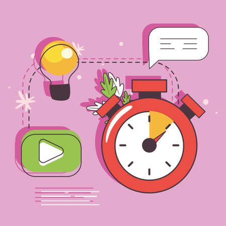 chronometer and play buttonのイラスト素材