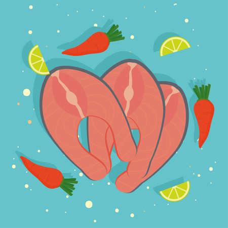 fish and carrotsのイラスト素材