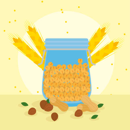 cereal glass jarのイラスト素材