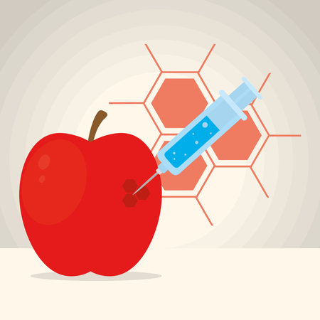 biotechnology design with appleのイラスト素材