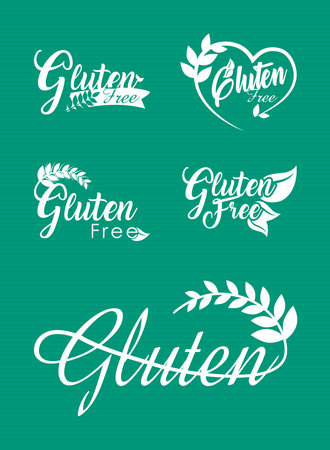 gluten free lettering designsのイラスト素材