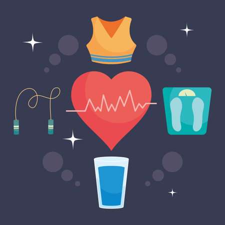 cardio heart and fitnessのイラスト素材