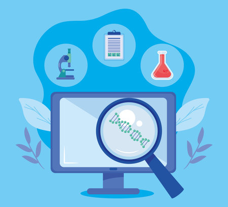 computer and biologyのイラスト素材