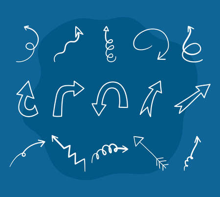 doodle arrows setのイラスト素材