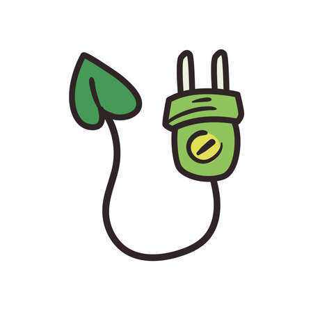 Ecology green plugのイラスト素材