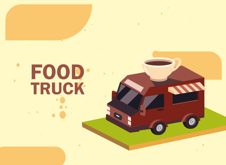coffee food truckのイラスト素材