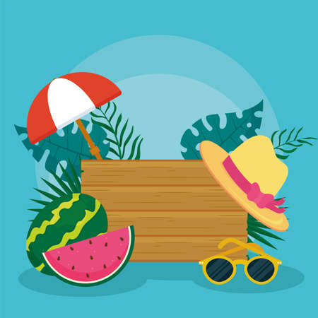 summer woord bannerのイラスト素材