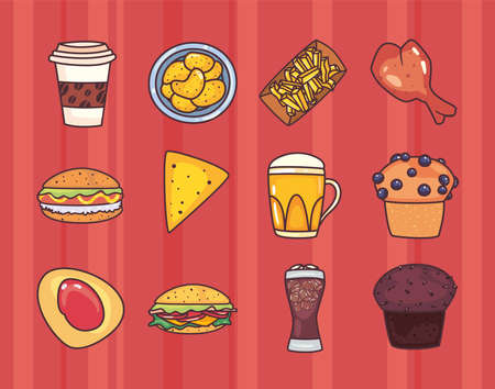 Food icon bundleのイラスト素材