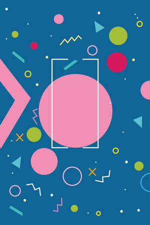 blue geometric coverのイラスト素材