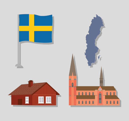 set of swedenのイラスト素材