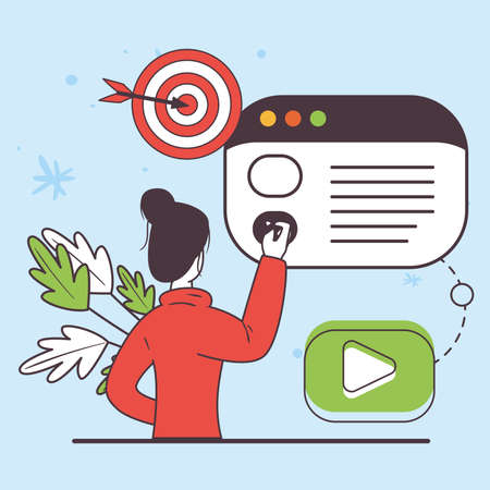 woman with webpageのイラスト素材